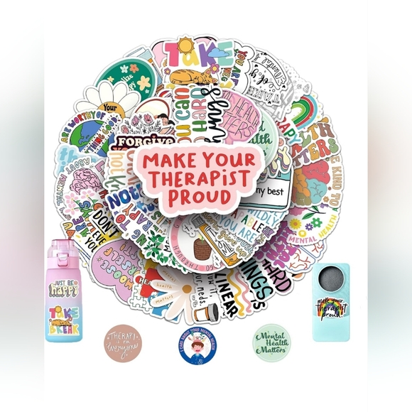 100 Mental Health Stickers for Laptops, Water Bottles & More - Picture 5 of 8